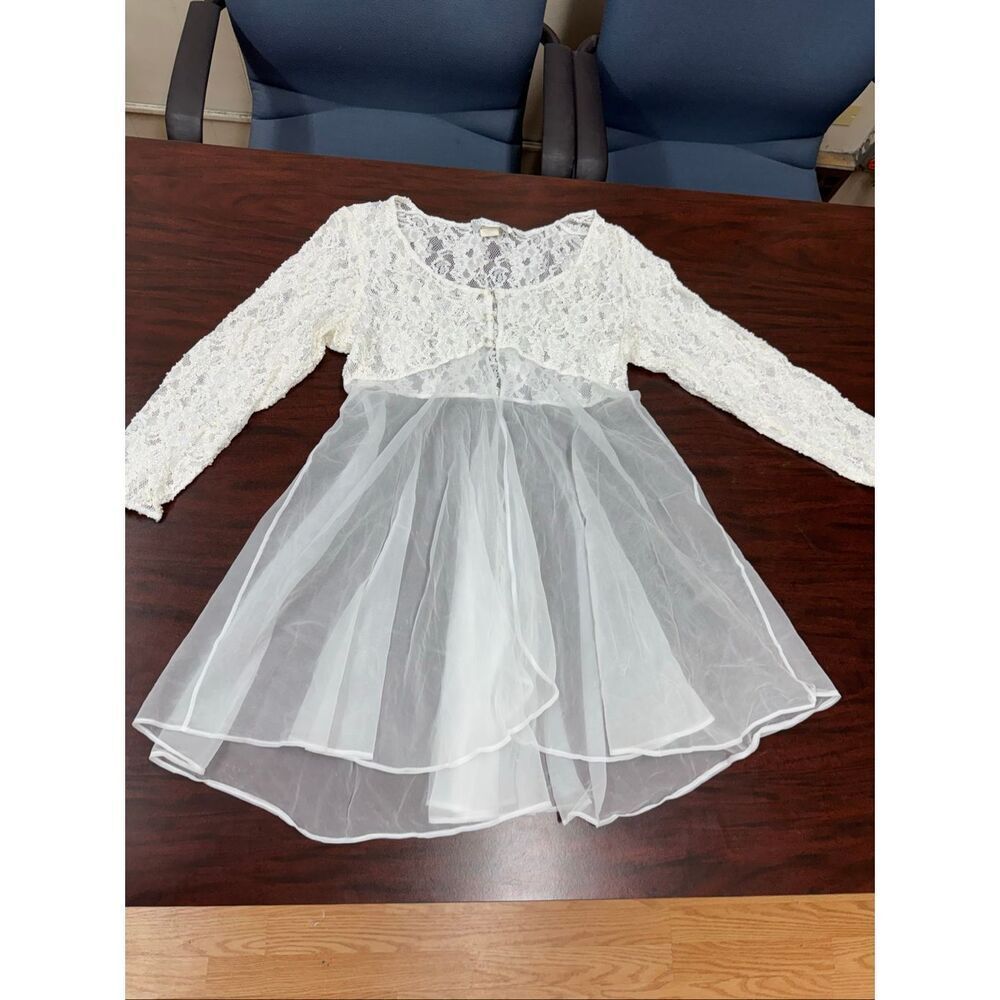 Val Mode Vintage Lingerie Bridal Lace Nightgown Size Medium